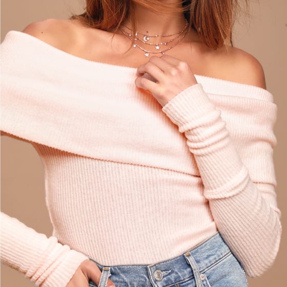 We the Free ribbed knit off the shoulder sweater